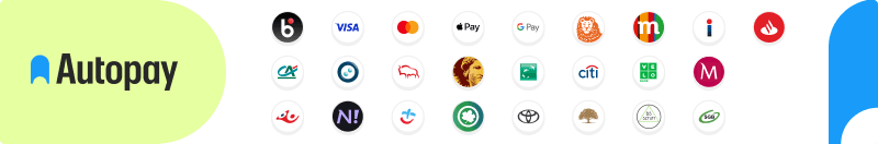 Metody płatności: BLIK, Visa, Mastercard, Apple Pay, Google Pay – Autopay